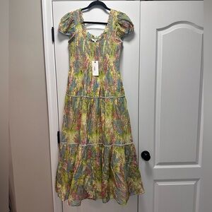 loveshackfancy elisabelle dress pastel floral NWT M